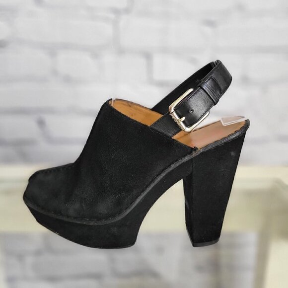 Michael Kors platform mules in black  suede SZ 6 M - Picture 4 of 7